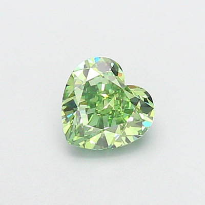1.51 carat fancy vivid green heart lab grown diamond VVS2 clarity