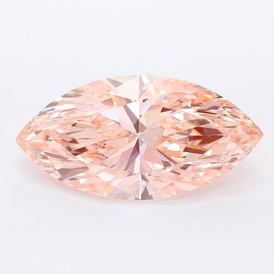 4.66 carat fancy vivid pink marquise lab grown diamond VVS2 clarity