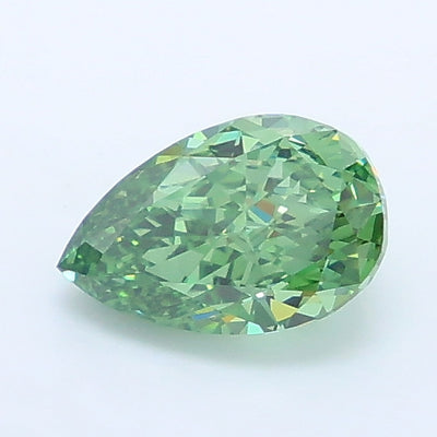 0.96 carat fancy vivid green pear lab grown diamond VVS2 clarity