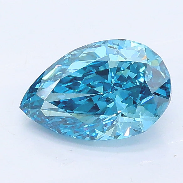 1.03 carat fancy vivid blue pear lab grown diamond VS2 clarity