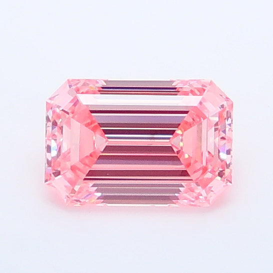 0.88 carat fancy vivid pink emerald lab grown diamond VS2 clarity