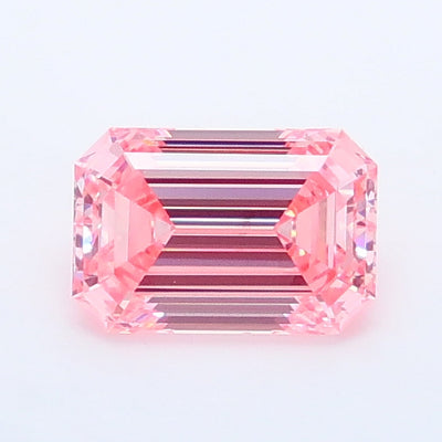 0.88 carat fancy vivid pink emerald lab grown diamond VS2 clarity