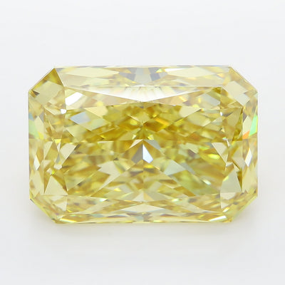15.06 carat fancy intense yellow radiant lab grown diamond VVS2 clarity