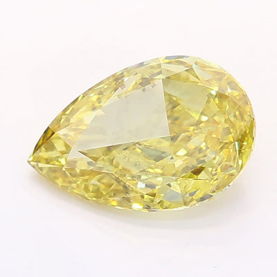 1.52 carat fancy intense yellow pear lab grown diamond SI1 clarity