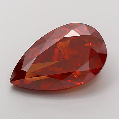 5.05 carat fancy deep orange pear lab grown diamond VS1 clarity