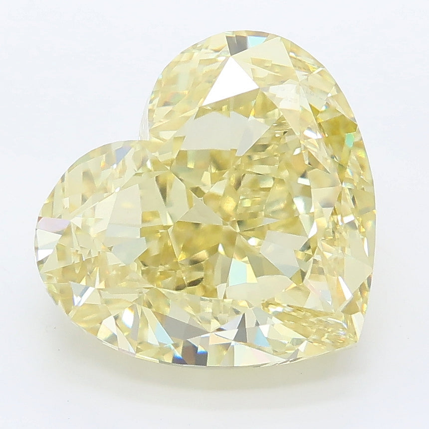 6.54 carat fancy yellow heart lab grown diamond VVS2 clarity