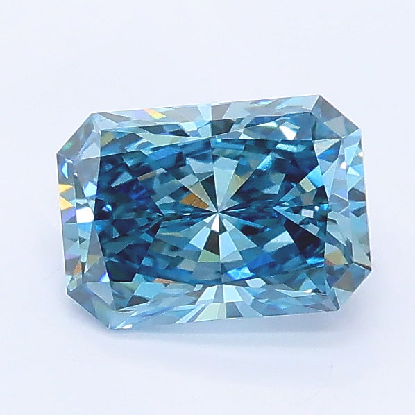 1.06 carat fancy vivid blue radiant lab grown diamond VS2 clarity