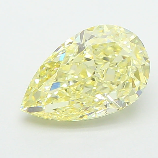 1.61 carat fancy yellow pear lab grown diamond VVS1 clarity
