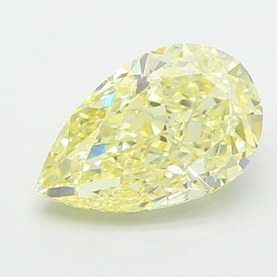 1.61 carat fancy yellow pear lab grown diamond VVS1 clarity