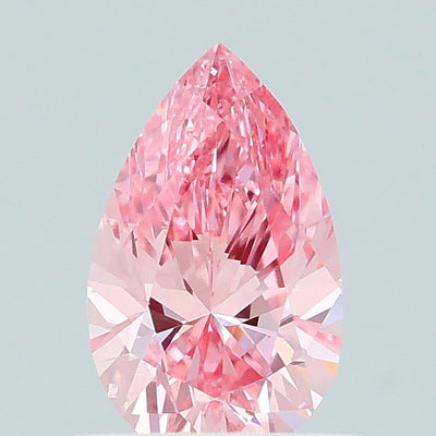 0.60 carat fancy vivid pink pear lab grown diamond VS2 clarity