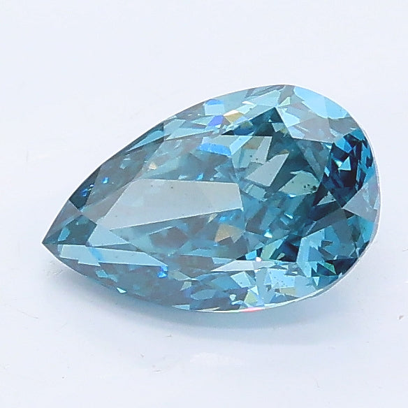 1.02 carat fancy vivid blue pear lab grown diamond SI1 clarity
