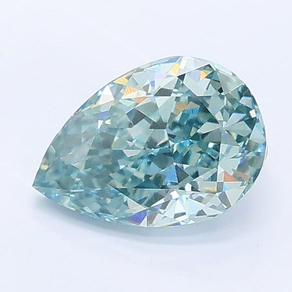 1.02 carat fancy green blue pear lab grown diamond VS1 clarity