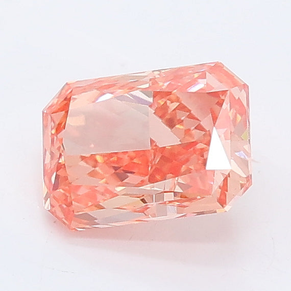 1.08 carat fancy vivid pink radiant lab grown diamond VVS2 clarity