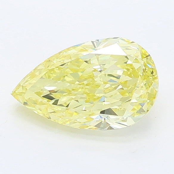 0.98 carat fancy intense yellow pear lab grown diamond VS1 clarity