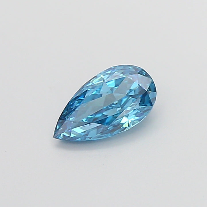 0.83 carat fancy vivid blue pear lab grown diamond VS1 clarity