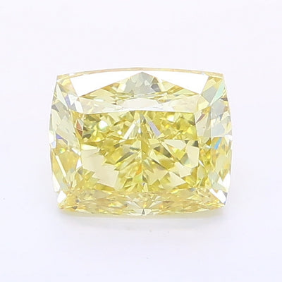1.02 carat fancy yellow cushion lab grown diamond VVS2 clarity