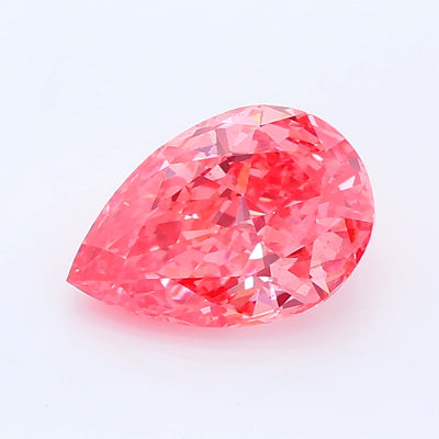 1.23 carat fancy vivid pink pear lab grown diamond VS2 clarity