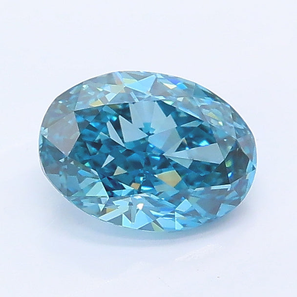 1.03 carat fancy vivid blue oval lab grown diamond VS1 clarity