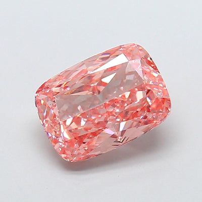 3.01 carat fancy vivid pink cushion lab grown diamond VS1 clarity