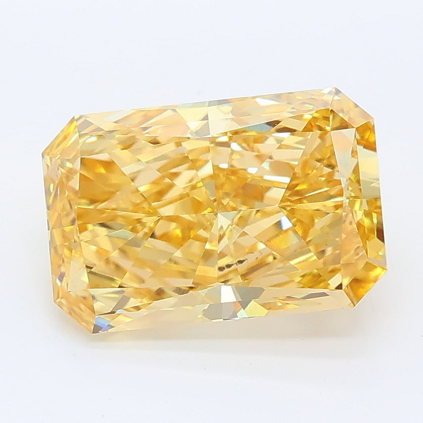 2.98 carat fancy intense yellow radiant lab grown diamond VS1 clarity