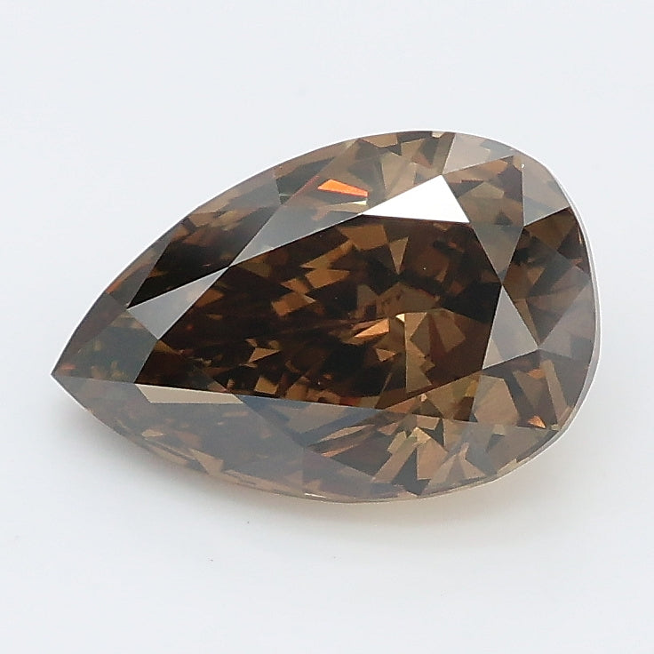 2.16 carat fancy gray yellow pear lab grown diamond VVS2 clarity