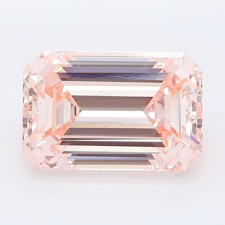 5.00 carat fancy intense pink emerald lab grown diamond VS2 clarity