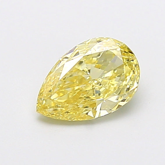 0.98 carat fancy intense yellow pear lab grown diamond VVS2 clarity