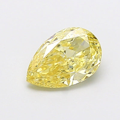0.98 carat fancy intense yellow pear lab grown diamond VVS2 clarity