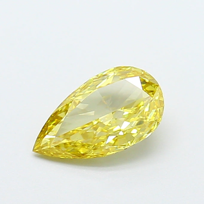 1.05 carat fancy intense yellow pear lab grown diamond VVS2 clarity