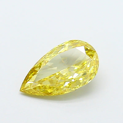 1.05 carat fancy intense yellow pear lab grown diamond VVS2 clarity