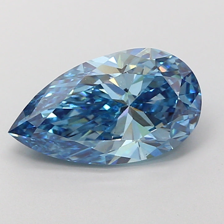 2.51 carat fancy vivid blue pear lab grown diamond VS1 clarity