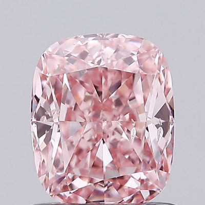 1.01 carat fancy vivid pink cushion lab grown diamond SI1 clarity