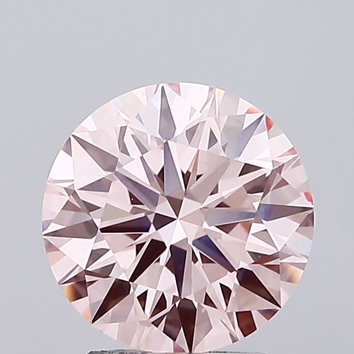 2.59 carat fancy intense pink round lab grown diamond VS2 clarity