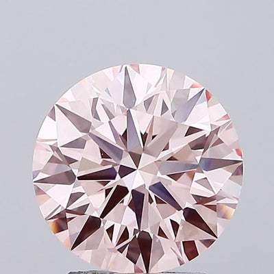 2.59 carat fancy intense pink round lab grown diamond VS2 clarity