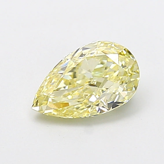 1.06 carat fancy yellow pear lab grown diamond VVS2 clarity
