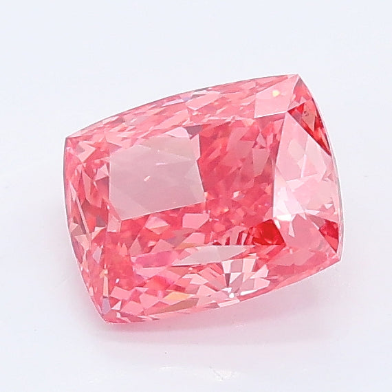 1.07 carat fancy vivid pink cushion lab grown diamond VVS2 clarity