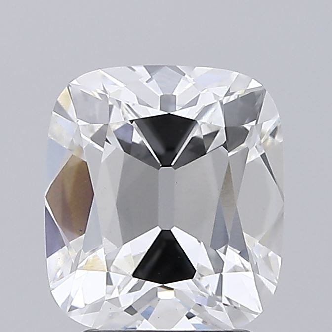 2.52 carat old mine cushion lab grown diamond E color VVS2 clarity
