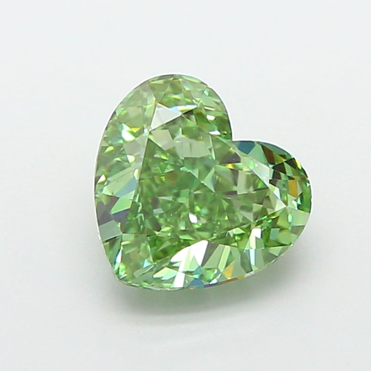 1.69 carat fancy vivid green heart lab grown diamond VS1 clarity