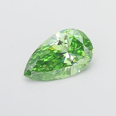 1.12 carat fancy vivid green pear lab grown diamond VVS2 clarity