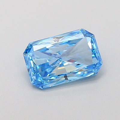 0.98 carat fancy vivid blue radiant lab grown diamond VS1 clarity