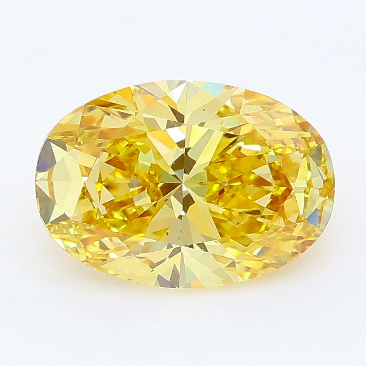 1.99 carat fancy yellow oval lab grown diamond VS1 clarity