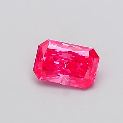 0.51 carat fancy vivid pink radiant lab grown diamond VS1 clarity
