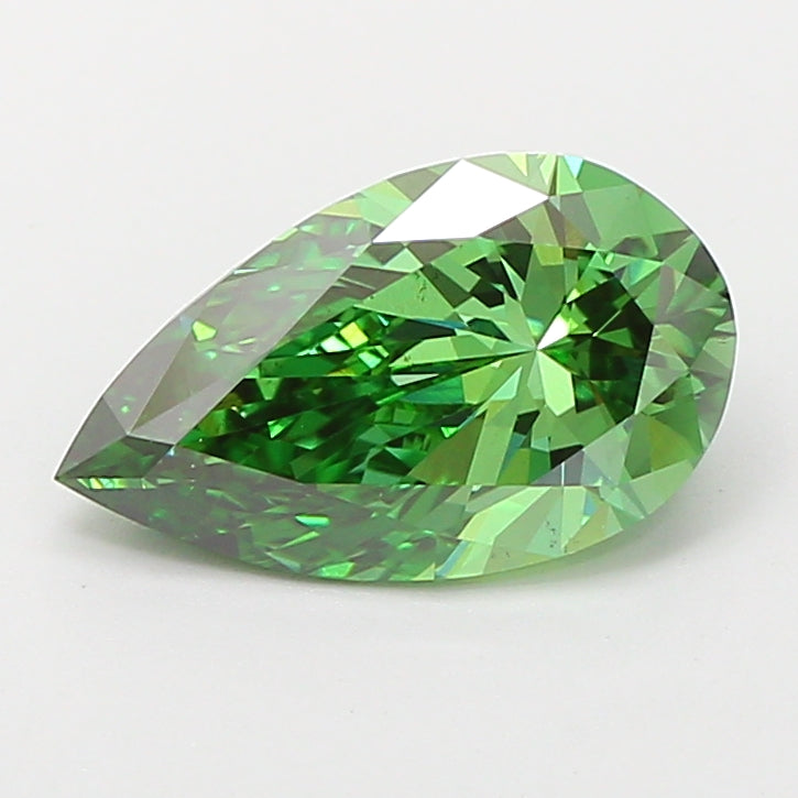1.99 carat fancy vivid green pear lab grown diamond VS1 clarity
