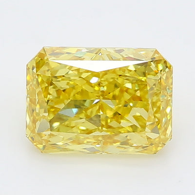 1.71 carat fancy vivid yellow radiant lab grown diamond VS1 clarity