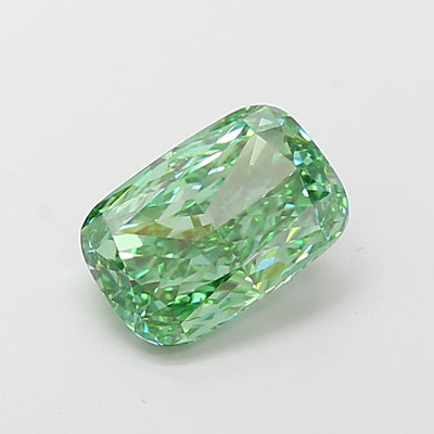 1.51 carat fancy vivid green cushion lab grown diamond VVS2 clarity