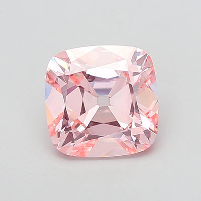 3.54 carat fancy intense pink old mine cushion lab grown diamond VVS2 clarity