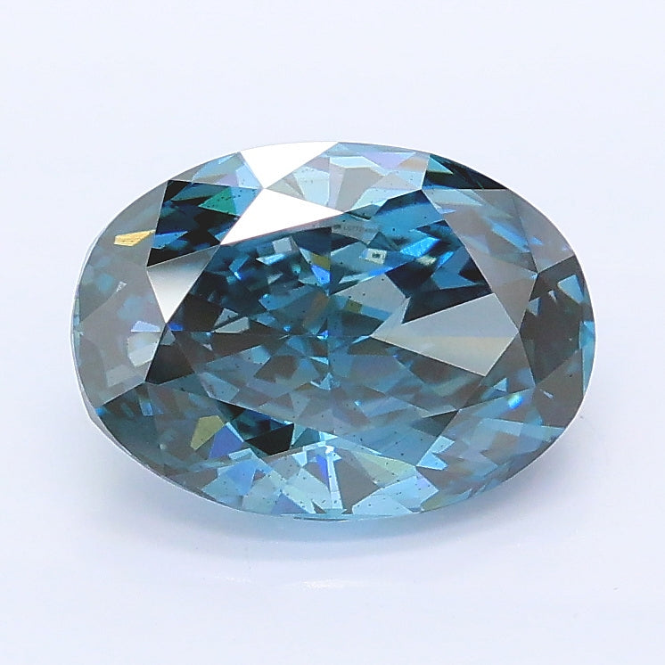 2.24 carat fancy deep blue oval lab grown diamond SI1 clarity