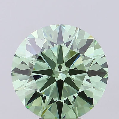 6.00 carat fancy vivid green round lab grown diamond VS1 clarity