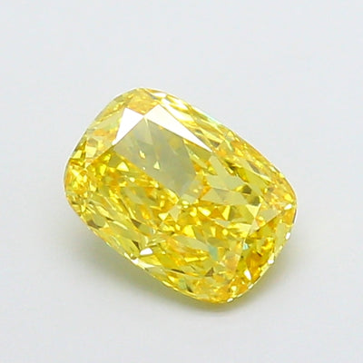 1.52 carat fancy vivid yellow cushion lab grown diamond VVS1 clarity