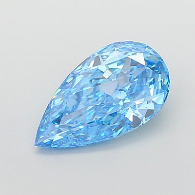 4.51 carat fancy vivid blue pear lab grown diamond VS1 clarity
